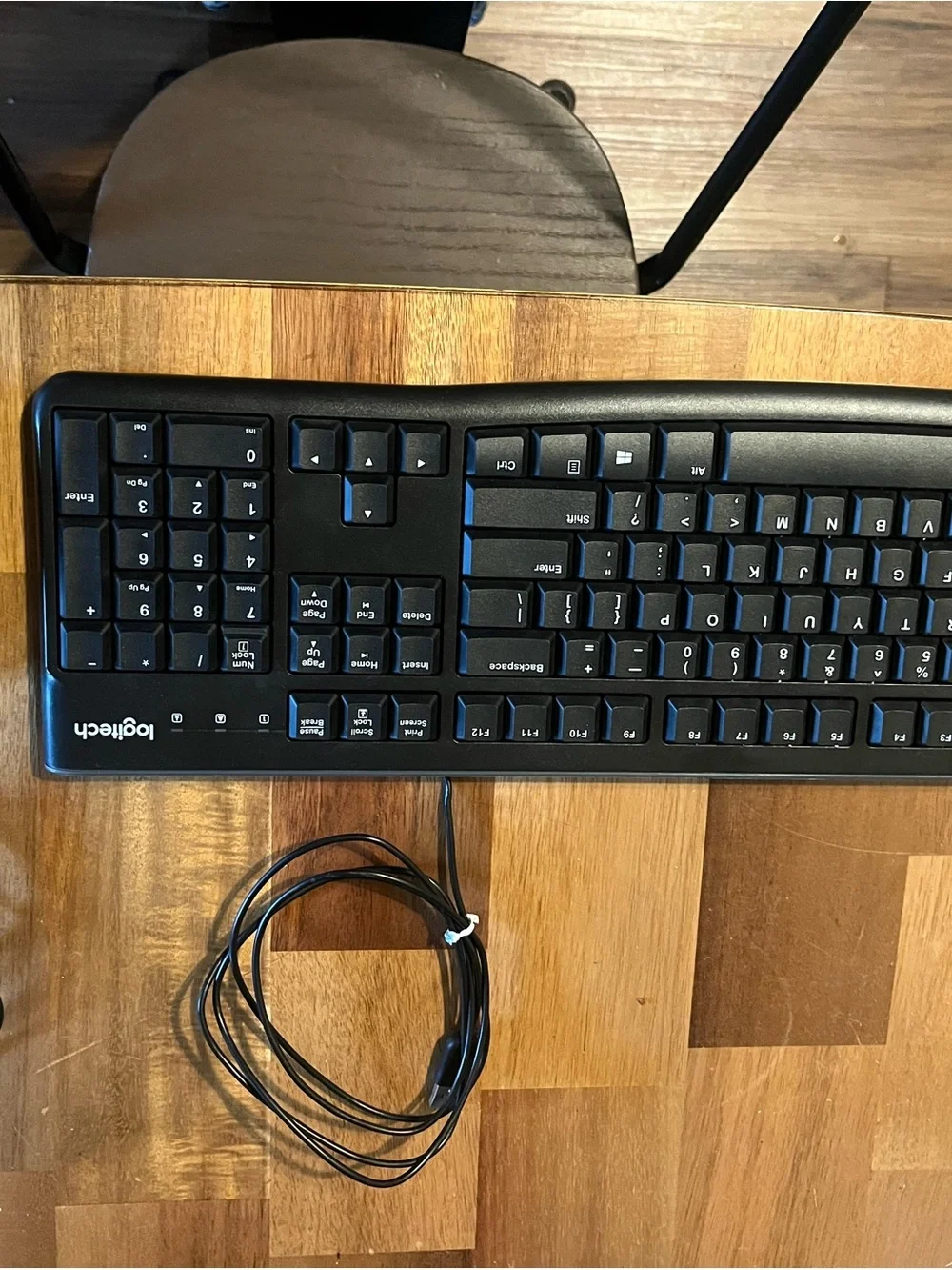 Logitech Black Wired USB Full-Size Keyboard with Number Pad